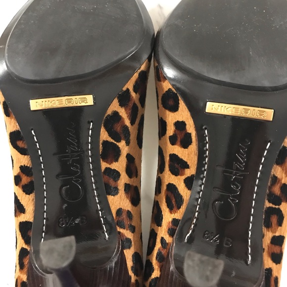 Cole Haan x Nike Air Collaboration Women’s Pony Hair Cheetah Print Heels. - Picture 4 of 13